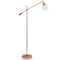 Lalia Home 4.6ft. Swing Arm Floor Lamp with Glass Cylindrical Shade